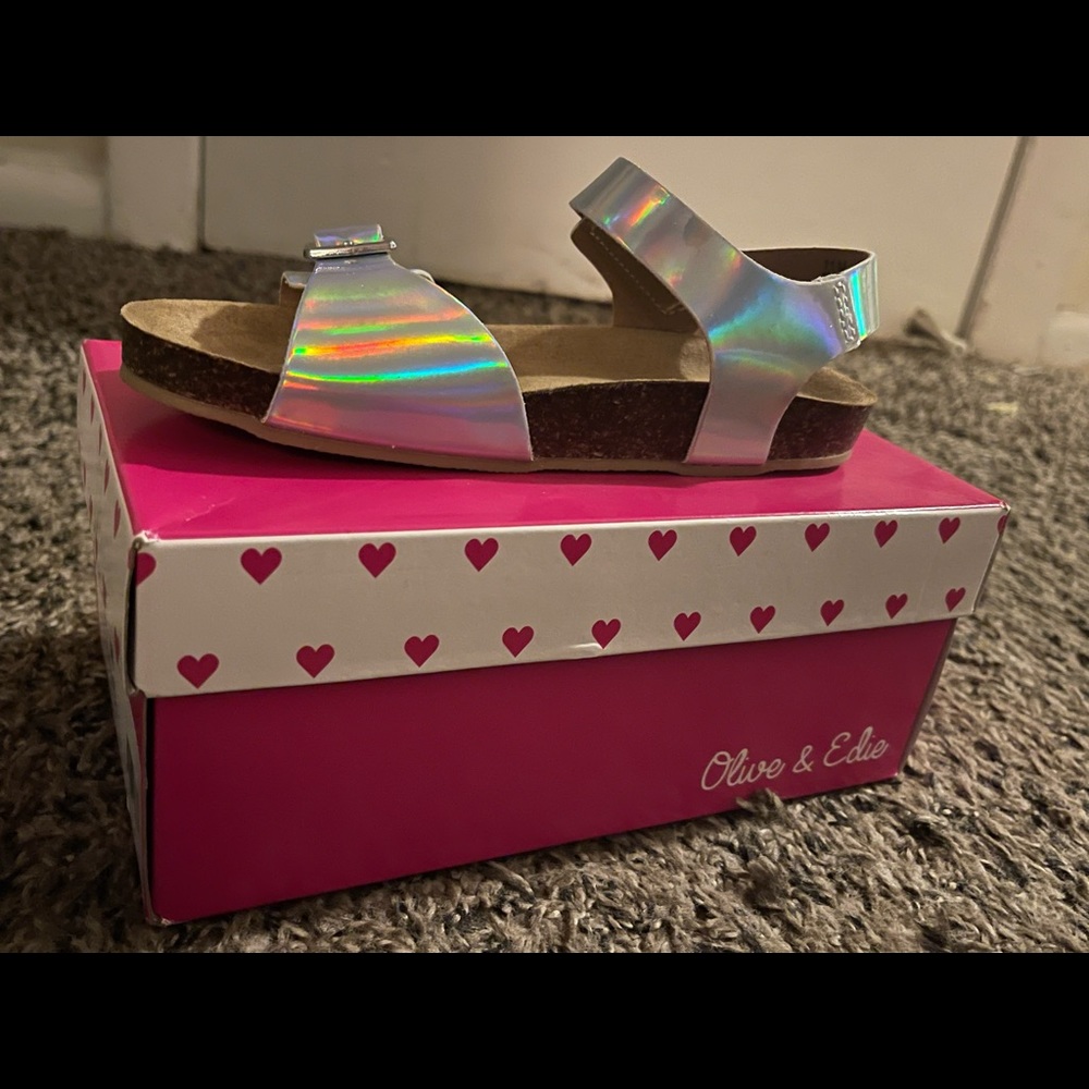 Silver metallic sandals kids new